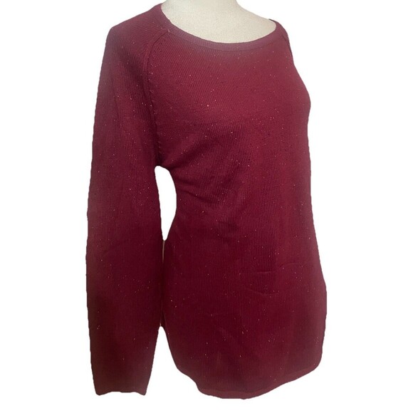Karen Scott New Sweater Women’s Size L Burgundy Long Sleeve Round Neck . LTOP862 - Picture 2 of 7
